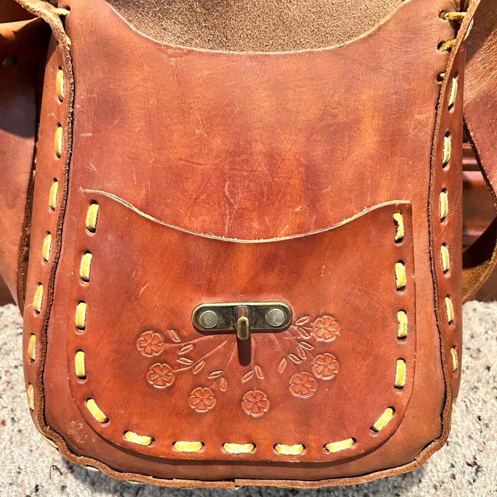 Custom Leather Saddle Bag